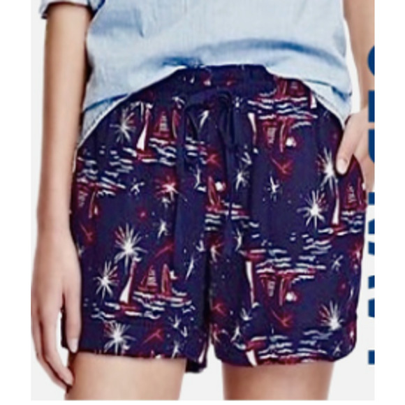 ⭐️ Old Navy Print Linen Shorts Navy Blue Size XS - Picture 1 of 6